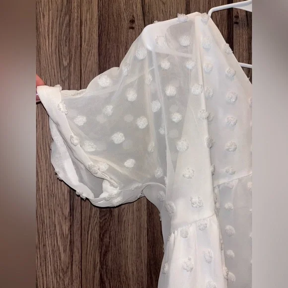 White Swiss Dot Dress - Picture 3 of 4